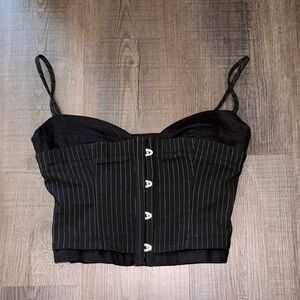 princess polly Pinstripe Bustier Crop Top